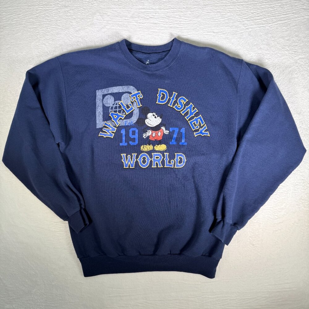 Vintage Disneyland Adult Sz M Sweatshirt Walt Disney World Crewneck 1971‎ Mickey